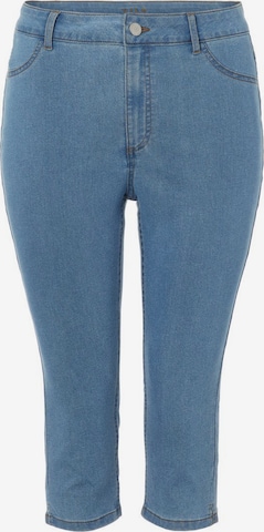 Vila Curve Skinny Jeans in Blue: front