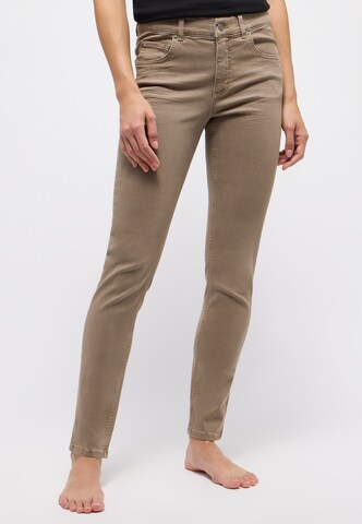Angels Skinny Jeans in Bruin: voorkant