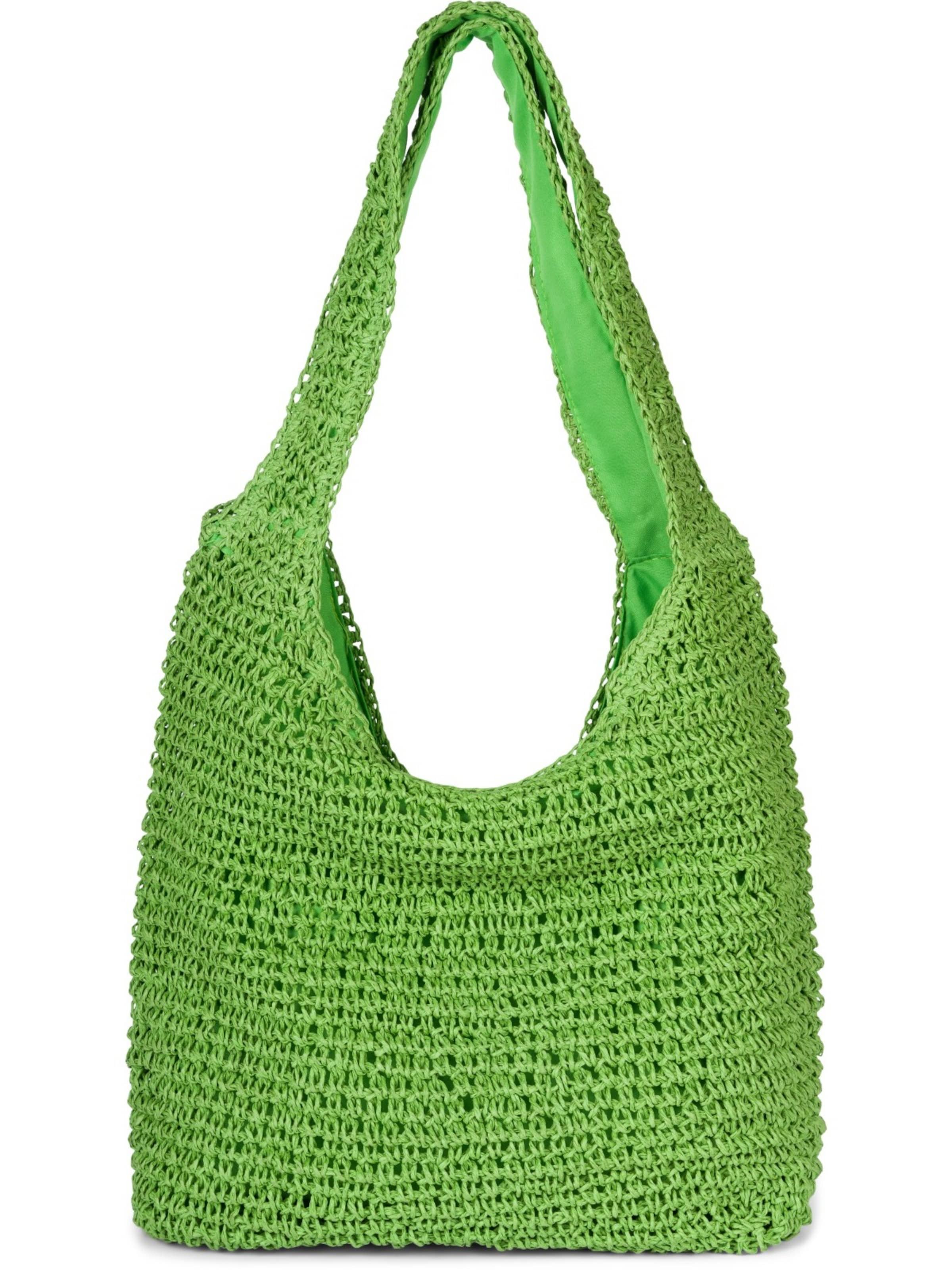 styleBREAKER Shoulder bag 'Papierstroh Beuteltasche' in One Size in Green, Item view