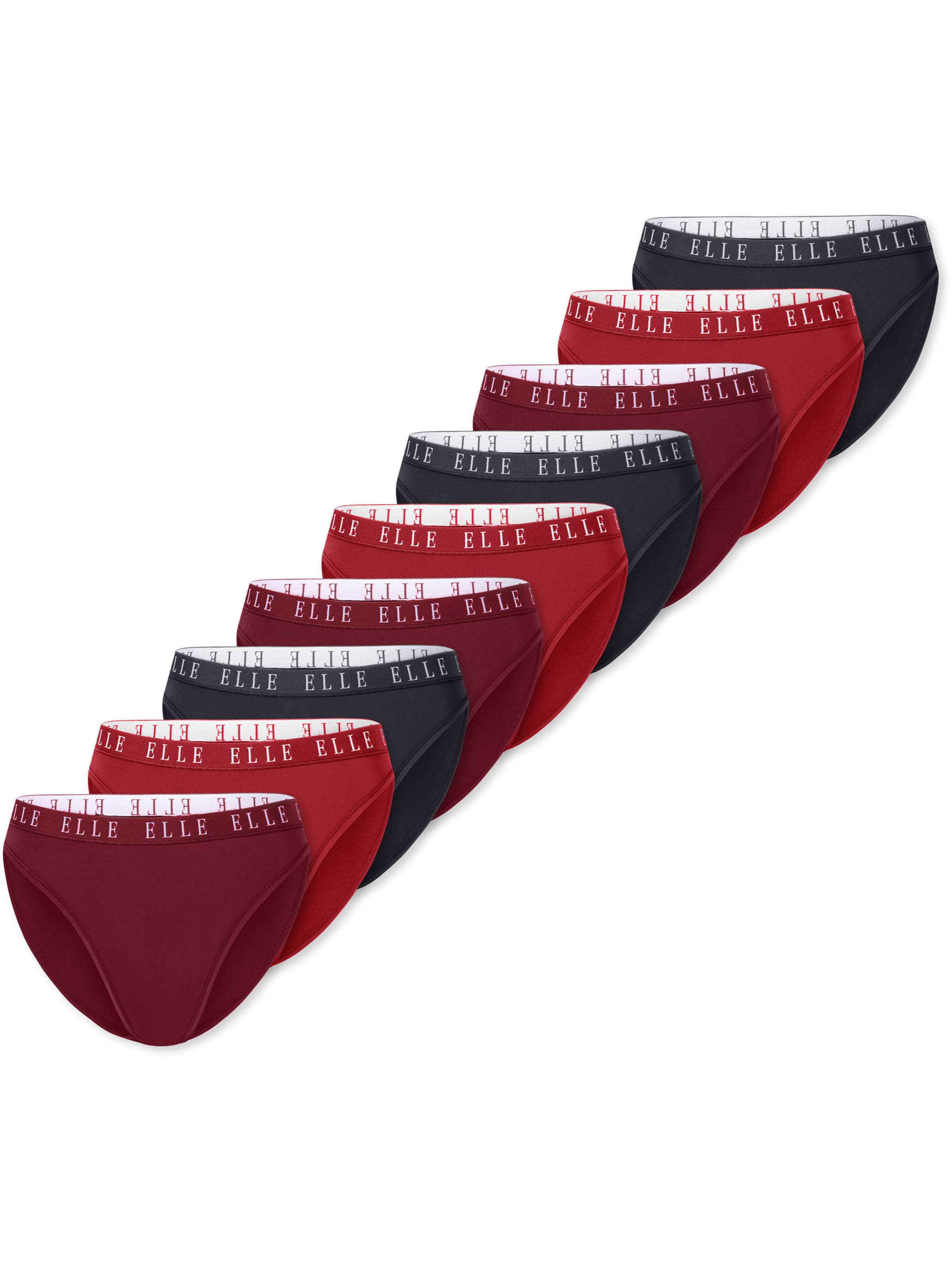 ELLE Slip ' High Leg Logo ' in Red: front