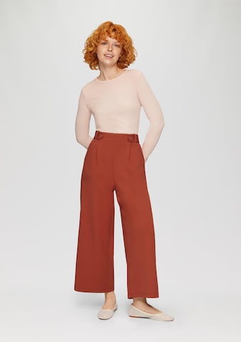 QS Wide Leg Hose in Rot: Vorderseite
