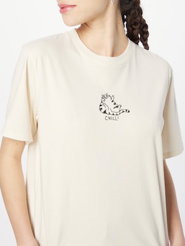 Iriedaily - Camisa 'Chilly Cat' em branco