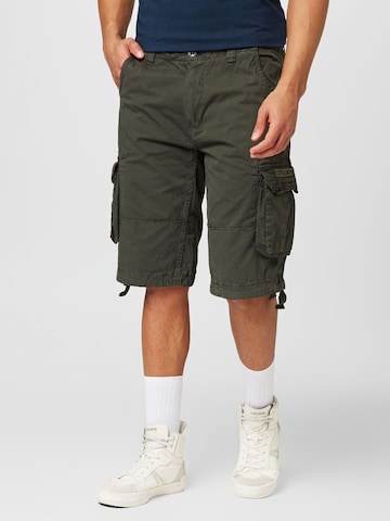 ALPHA INDUSTRIES - Regular Calças cargo 'Jet' em cinzento: frente