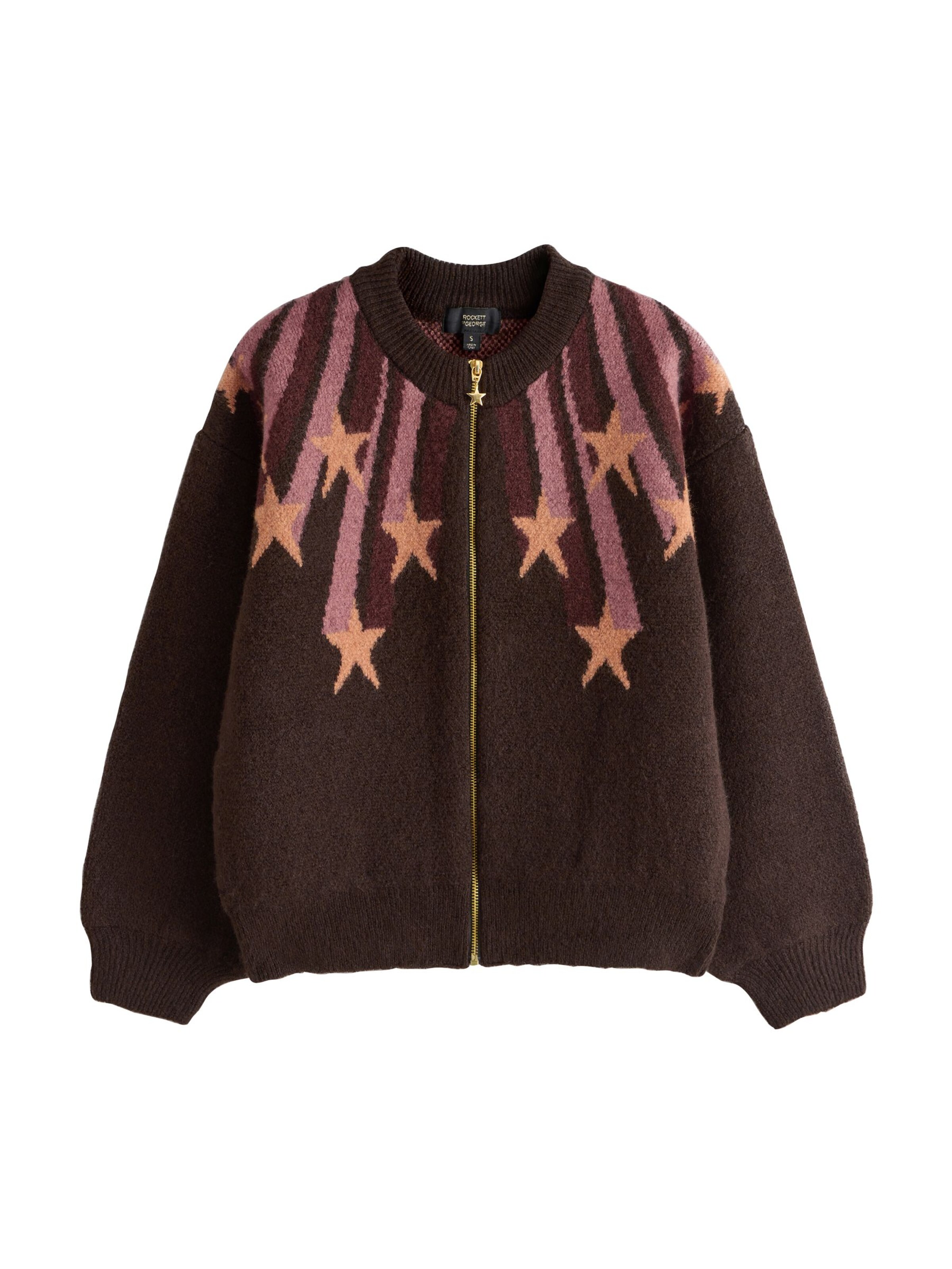 Rockett St George Strickjacke in Braun: Vorderseite