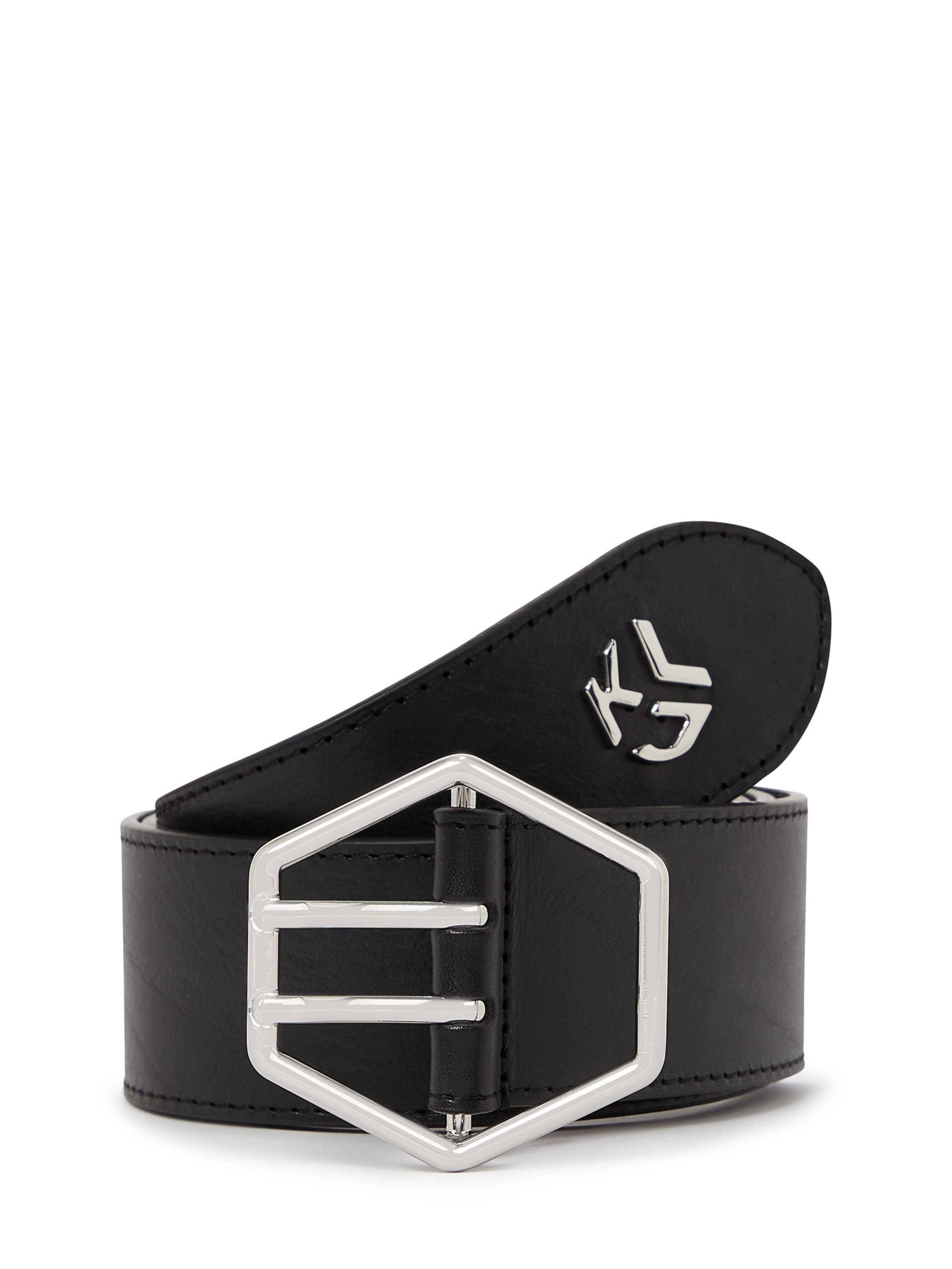 KARL LAGERFELD JEANS - Cinturón en negro: frente