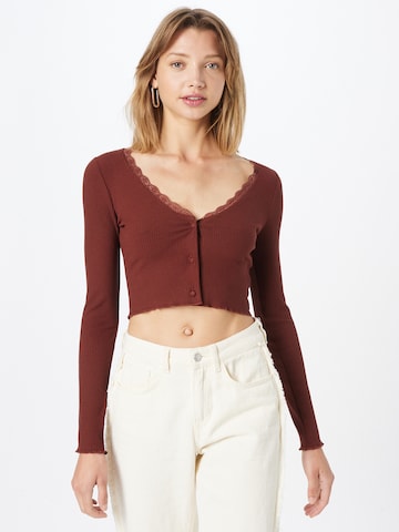 Nasty Gal Shirt in Bruin: voorkant