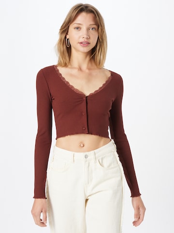 Nasty Gal Shirt in Brown: front