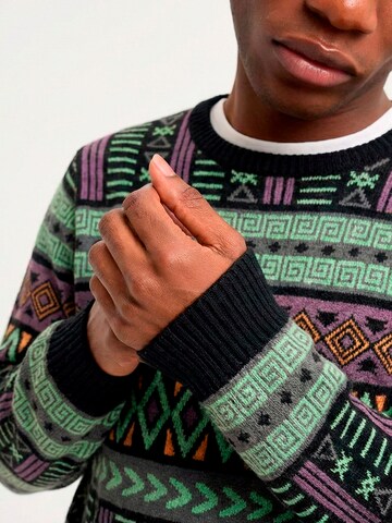 hydroponic - Jersey 'Hydroponic Regular-Fit Helix Jacquard Knit Sweater' en negro