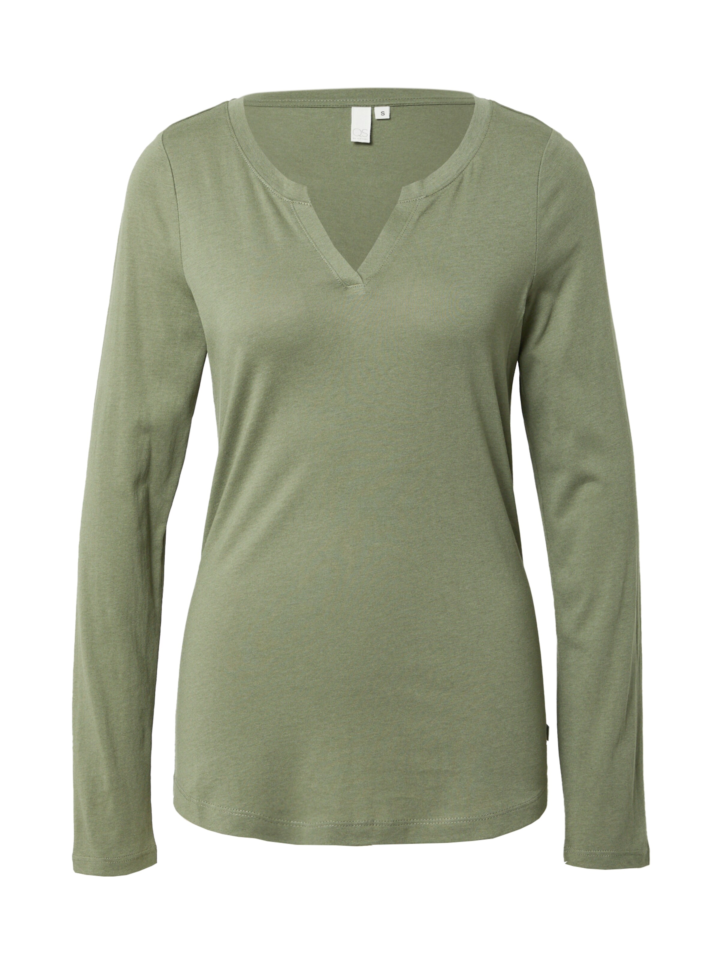QS Shirt in Groen: voorkant