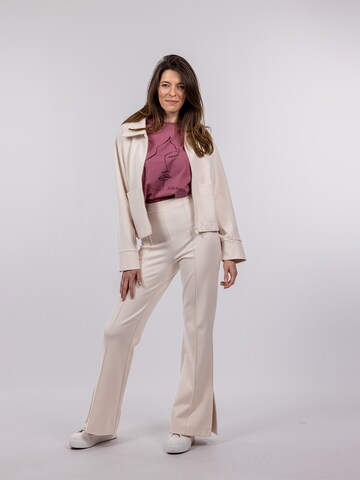 Suri Frey Boot cut Pleat-front trousers ' SFY Freyday ' in Beige: front