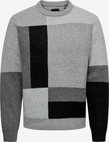 Only & Sons Sweater 'TYLE' in Grey: front