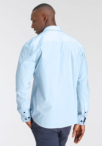 DELMAO Regular Fit Hemd in Blau