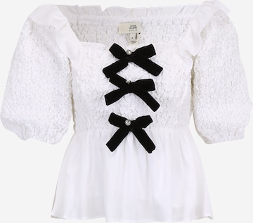 T-shirt River Island Petite en blanc : devant