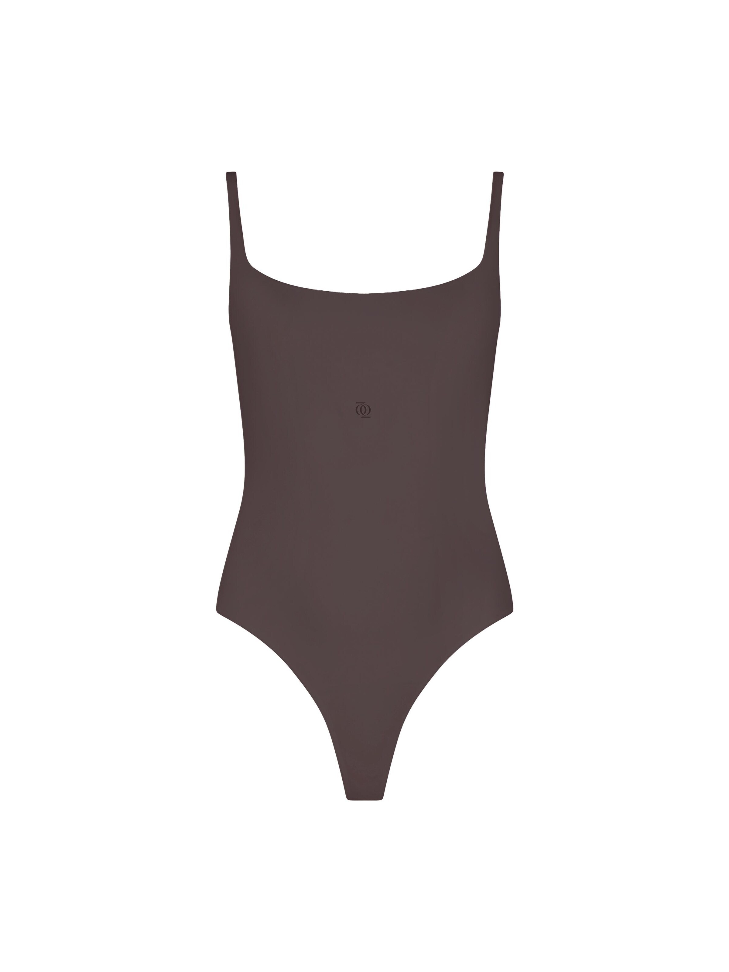 GOD SAVE QUEENS Body 'Second Skin Square-Neck Bodysuit' – hnědá: přední strana