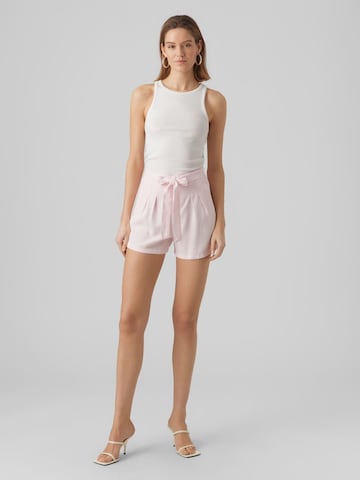 VERO MODA Regular Pleat-Front Pants 'Mia' in Pink