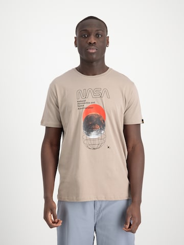 ALPHA INDUSTRIES Shirt 'NASA Orbit' in Beige: front