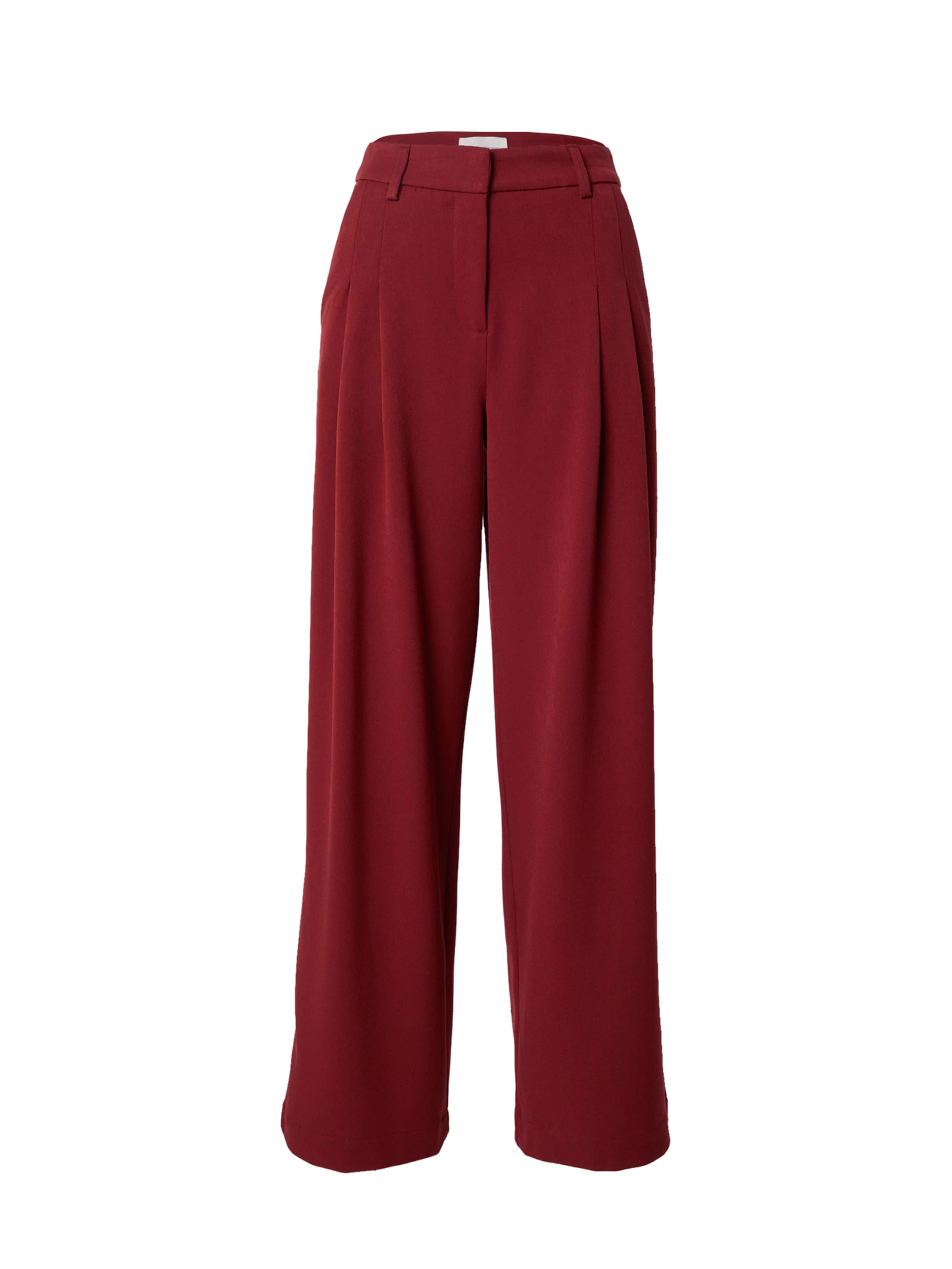 MSCH COPENHAGEN Wide leg Pleat-Front Pants 'Henrika' in Red: front