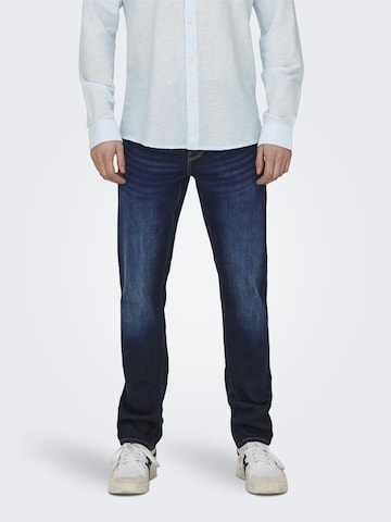 Only & Sons Slimfit Jeans i blå: framsida