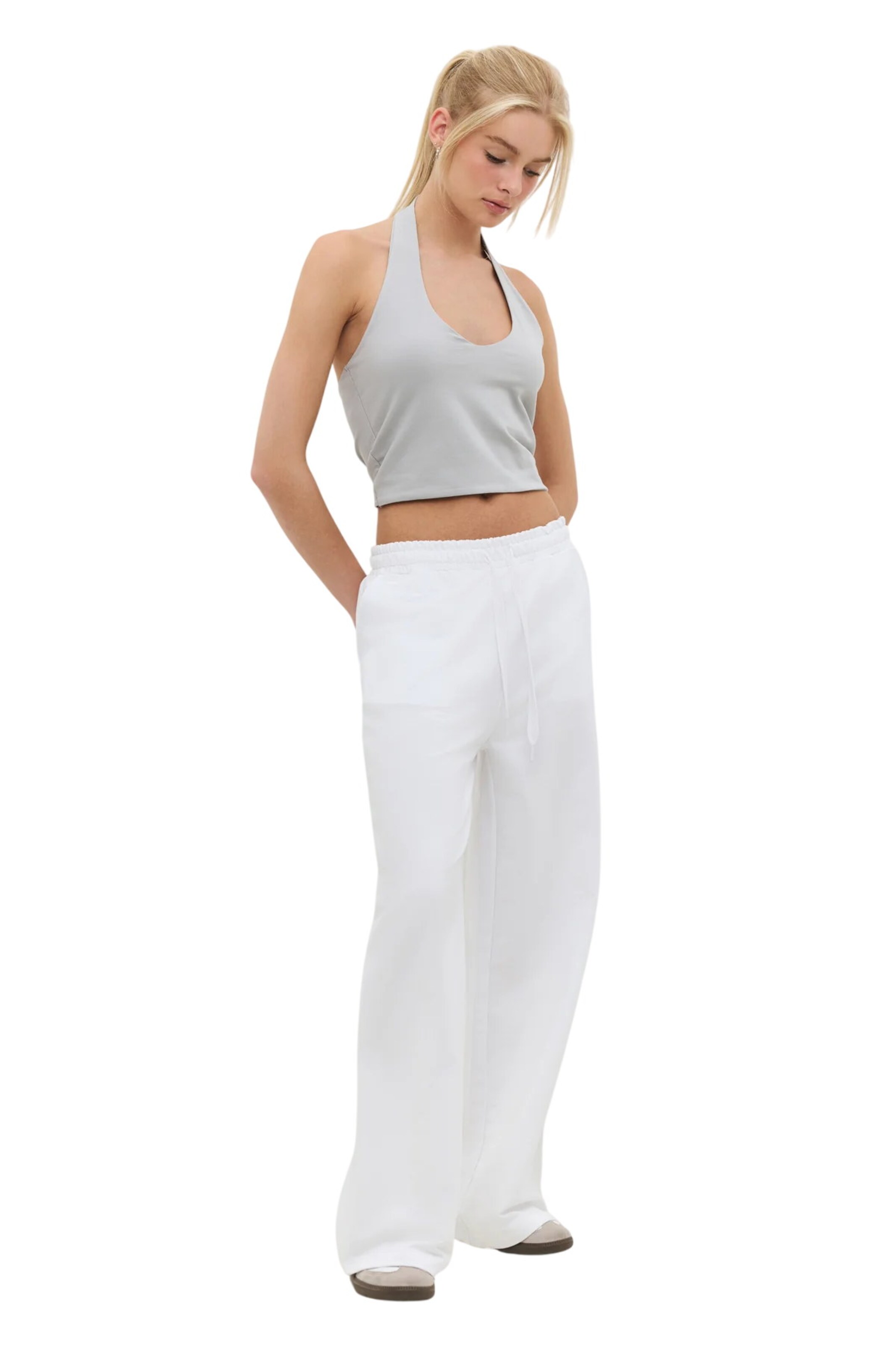 No Matter What Wide leg Trousers in White