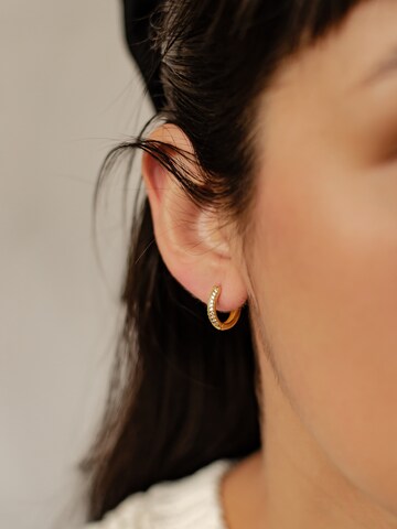 Orecchini 'Clear Duo' di Hey Happiness in oro