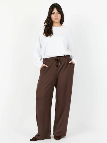Wasabi Concept Regular Trousers ' WA-SEBINA 80 ' in Brown: front