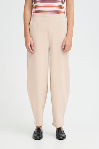 ICHI Barrel Trousers 'IHKate' in Beige: front