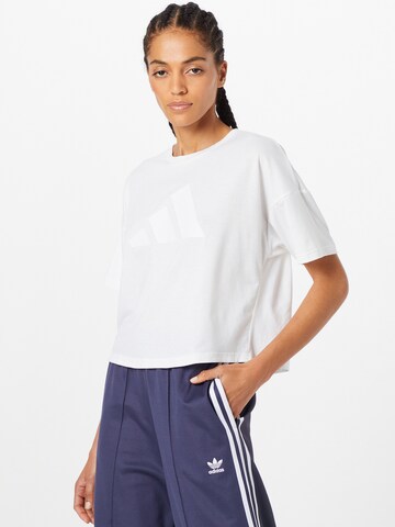 ADIDAS PERFORMANCE Functioneel shirt 'Train Icons 3 Bar Logo' in Wit: voorkant