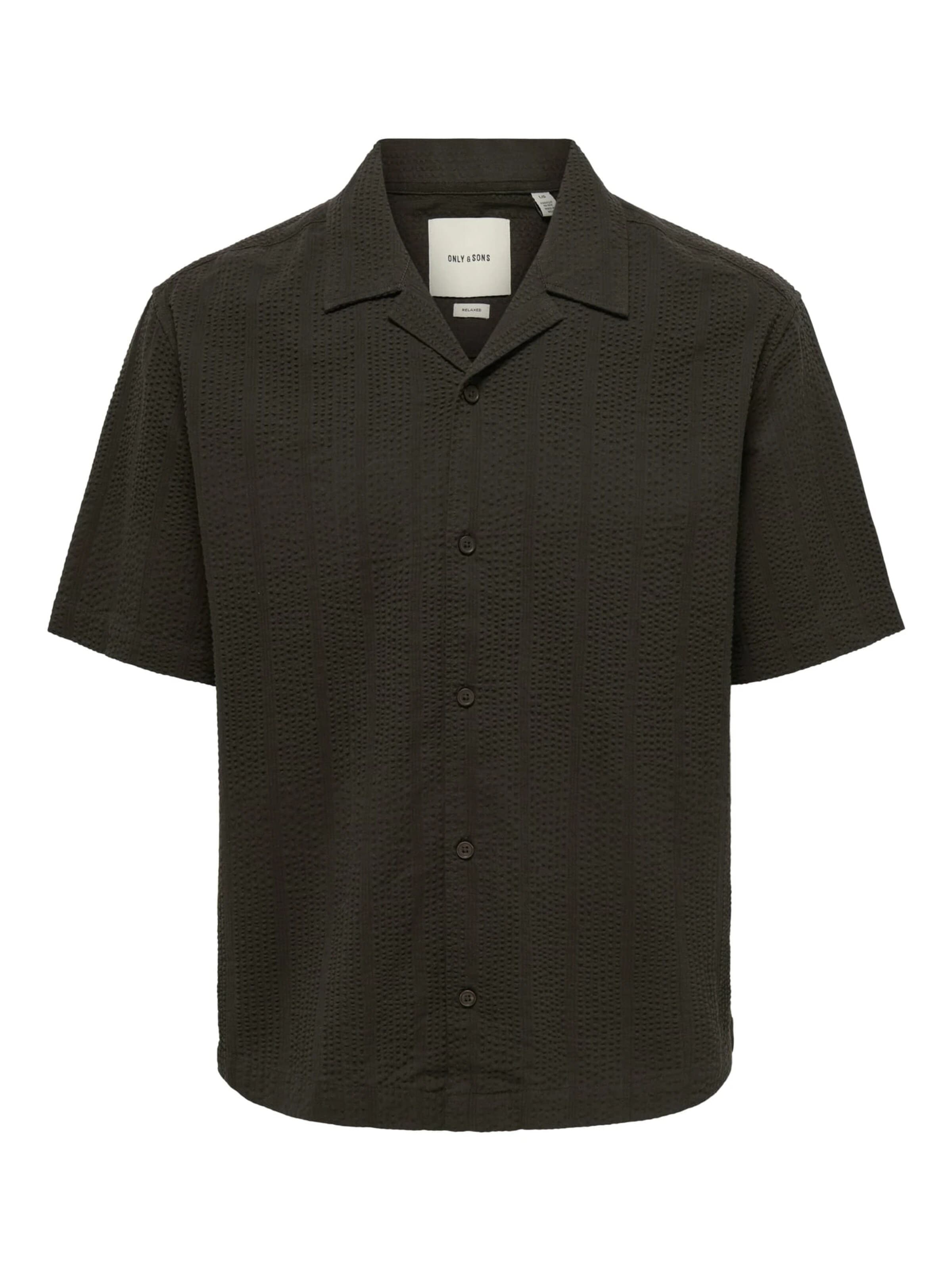 Only & Sons Comfort fit Button Up Shirt 'Cruz' in Brown: front