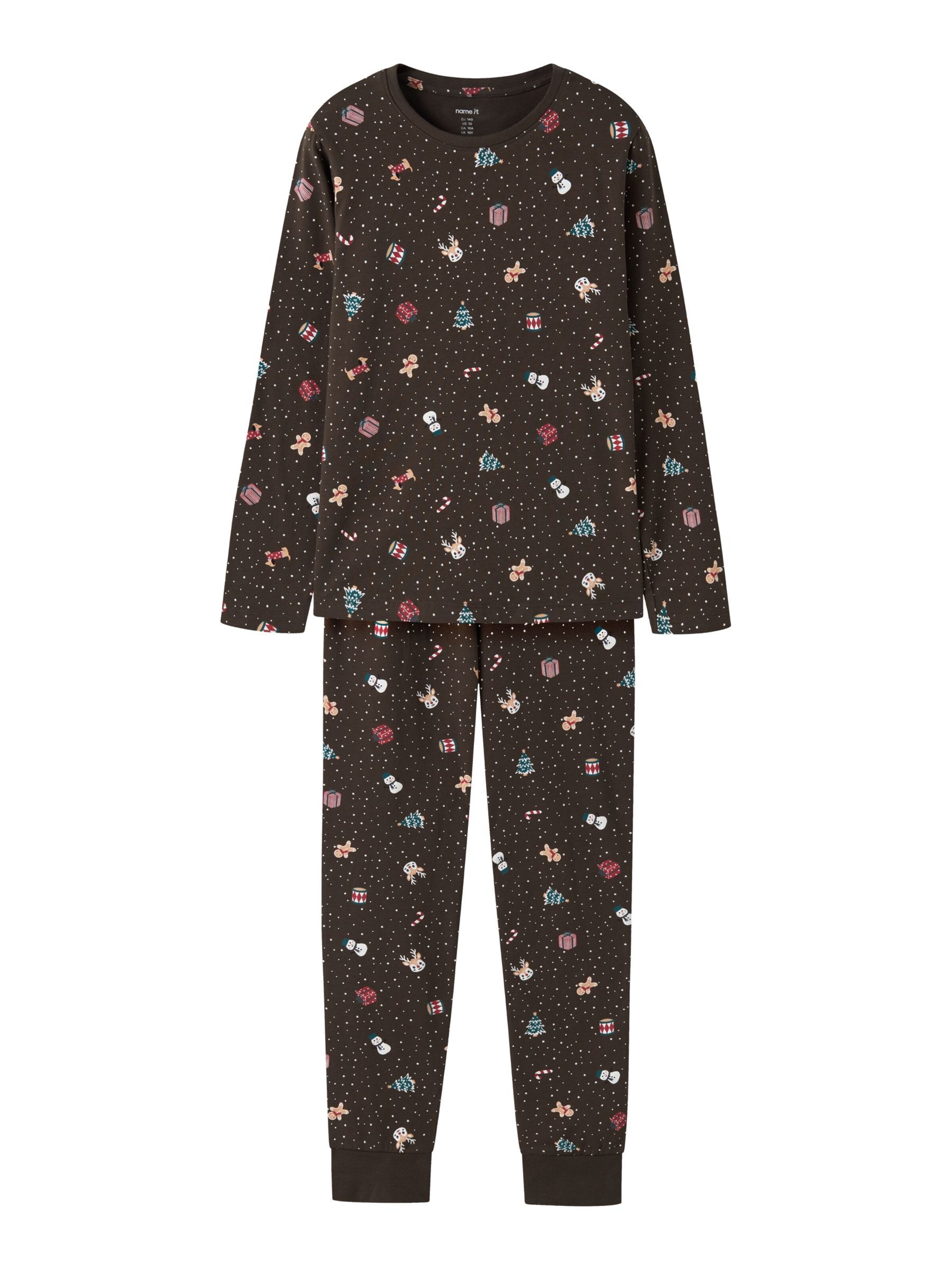 NAME IT Pajamas 'NKNVismas' in Brown: front
