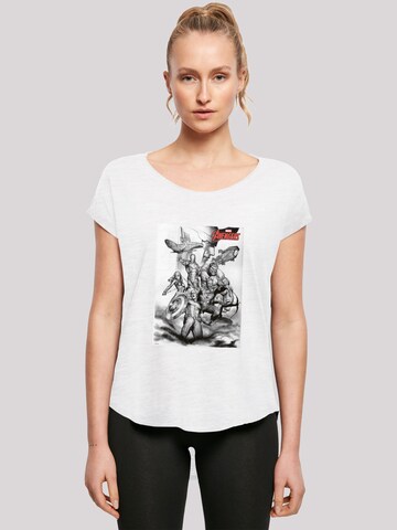 T-shirt 'Marvel Avengers Assemble Team Sketch' F4NT4STIC en blanc : devant