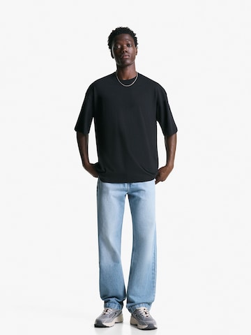 Largi Jeans de la Bershka pe albastru: față