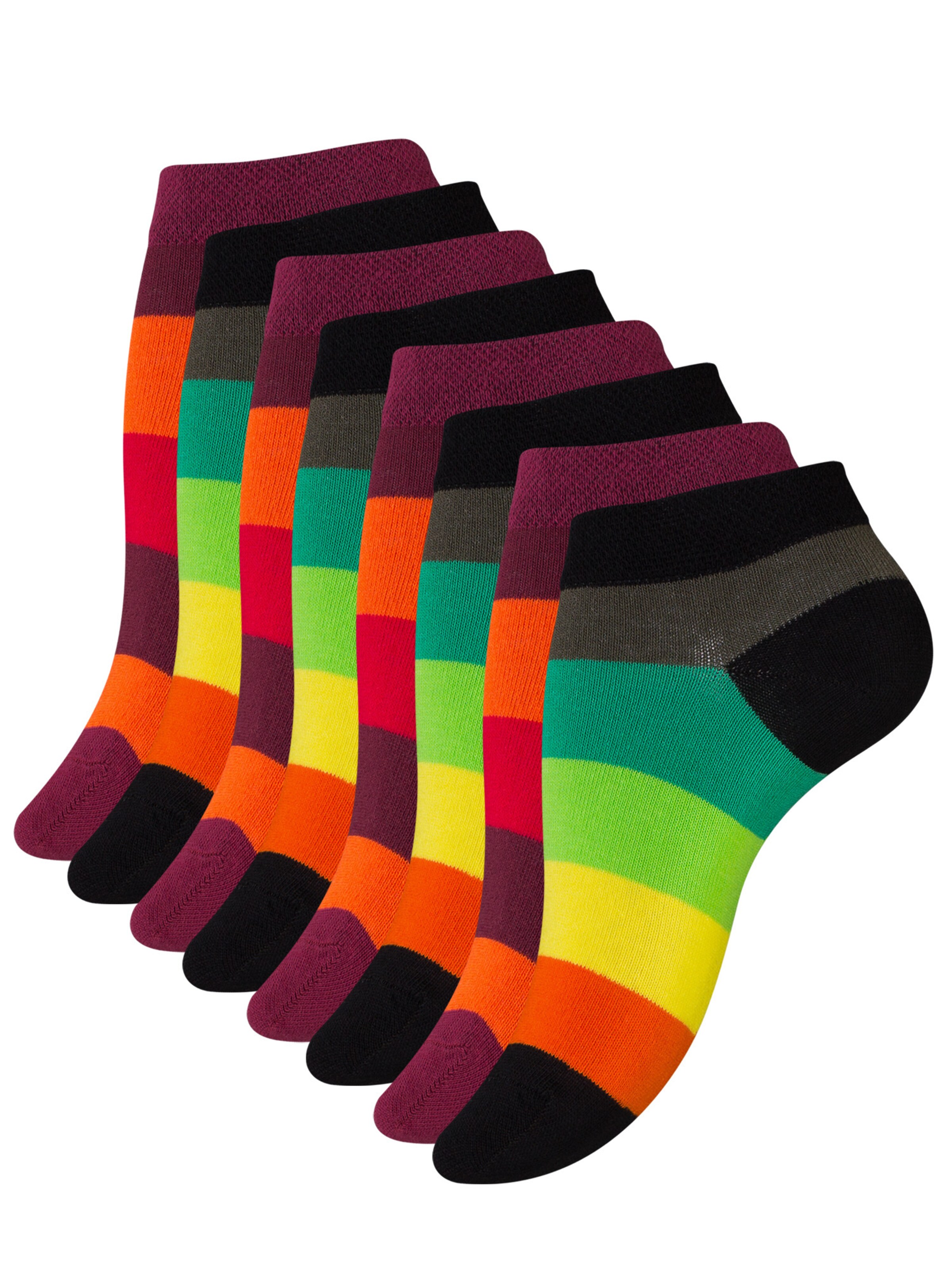 Vincent Creation Socken in grün / orange / weinrot / schwarz, Produktansicht