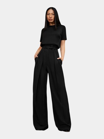 Made By Society Regular Traditional Pants 'Pantaloni GHOST VECTOR - P27150' in Black: front