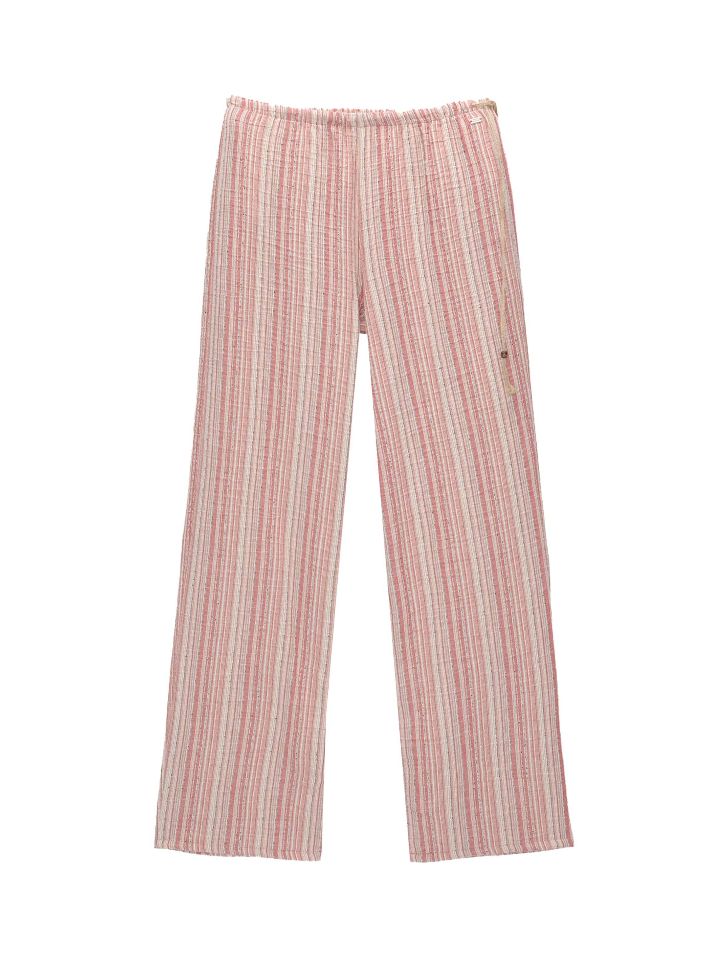 Pull&Bear Lużny krój Spodnie w kolorze czerwony: przód