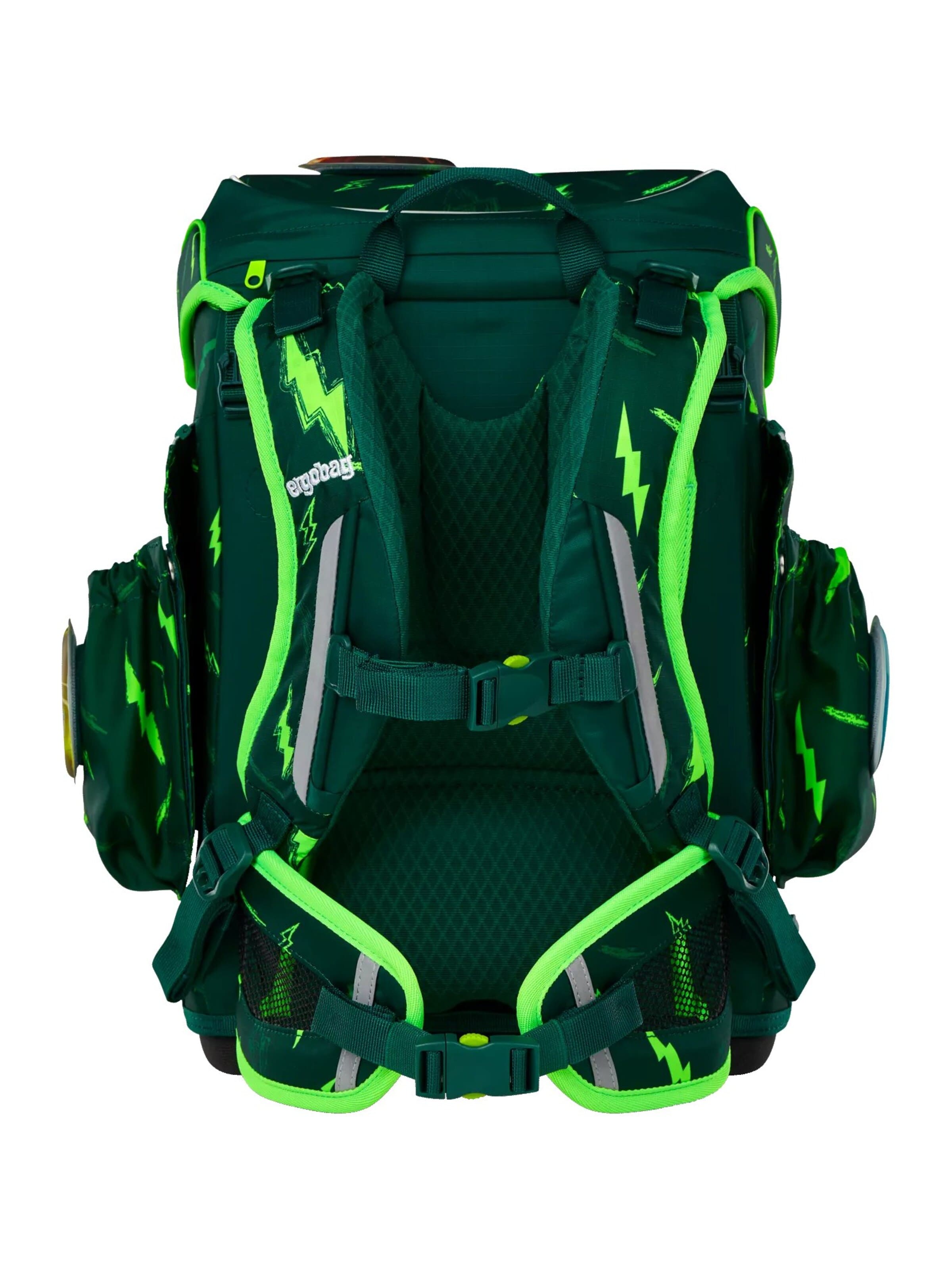 ergobag Backpack 'Schulranzen-Set cubo light Set' in Green