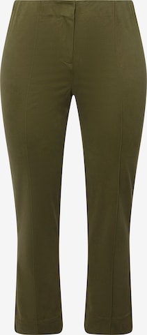 Ulla Popken Regular Pants in Green: front