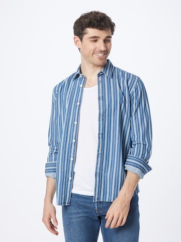 ESPRIT Slim fit Button Up Shirt in Blue: front