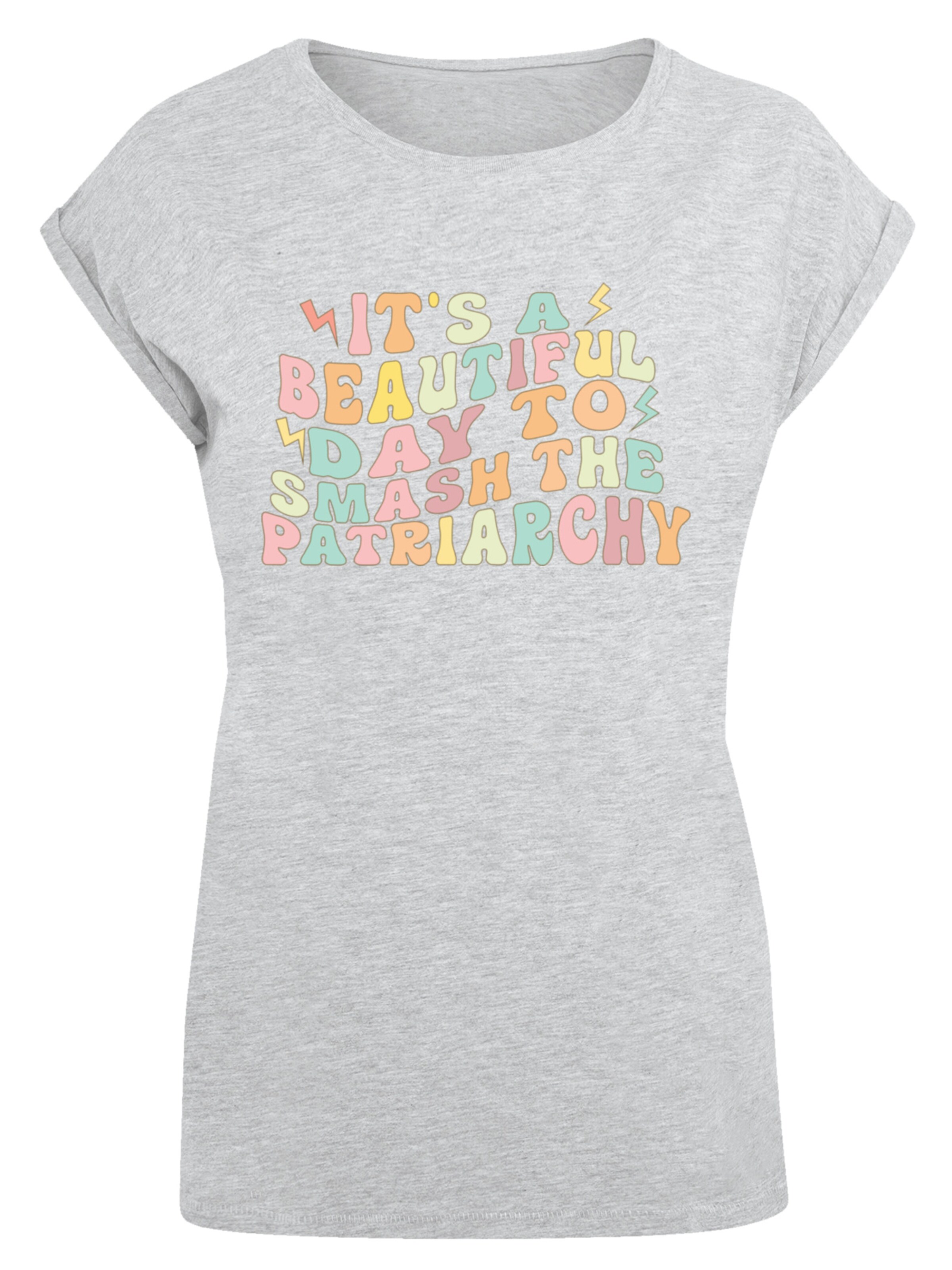 F4NT4STIC Shirt 'Internationaler Frauentag Girl Power Patriarchat' in Grijs: voorkant