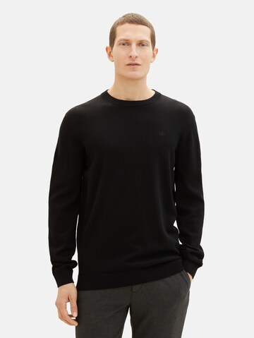 TOM TAILOR Sweater in Black: front