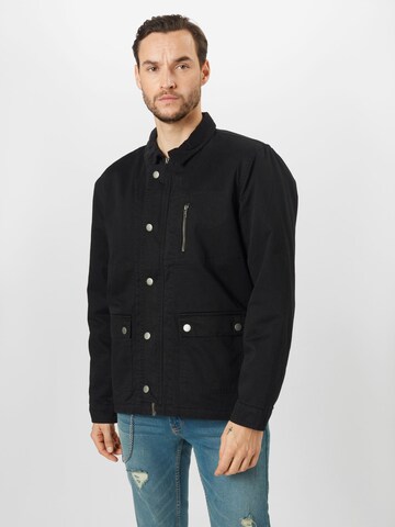 Urban Classics Regular fit Between-season jacket in Black: front