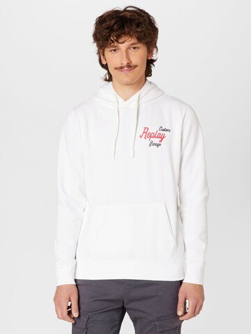 REPLAY Sweatshirt in Wit: voorkant