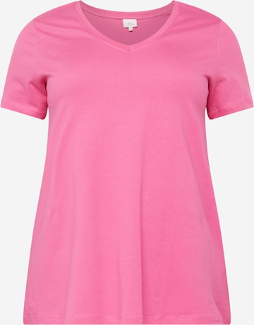 T-shirt 'Bonnie Life' ONLY Carmakoma en rose : devant