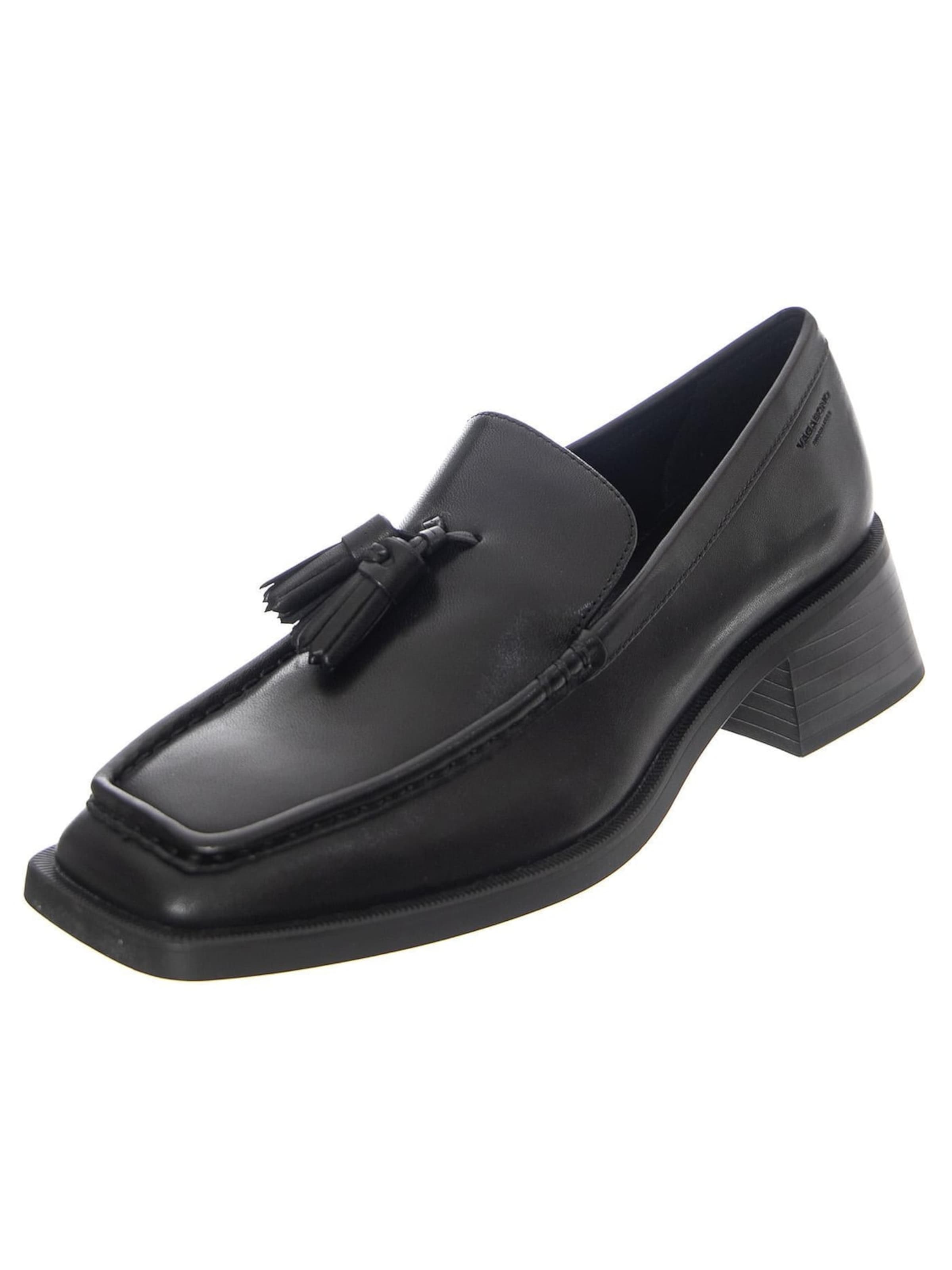 Mocassin 'W' Blanca Black Cow Leather Shoes' VAGABOND SHOEMAKERS en noir : devant