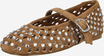 STEVE MADDEN Ballerina met riempjes 'Rerun' in Bruin: voorkant