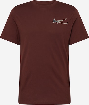 T-Shirt Nike Sportswear en marron : devant