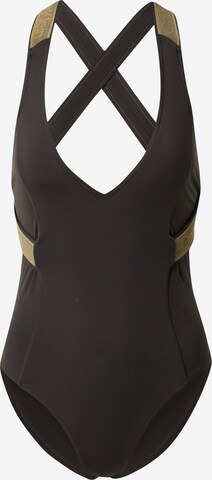 Costume intero 'Plunge One Piece' di Calvin Klein Swimwear Plus in nero: frontale