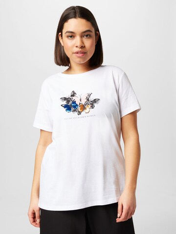 T-shirt 'KITI' ONLY Carmakoma en blanc : devant