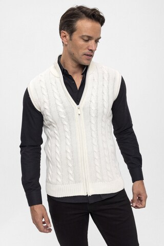 Gilet Felix Hardy en blanc : devant