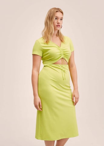 MANGO Úpletové šaty – zelená: přední strana