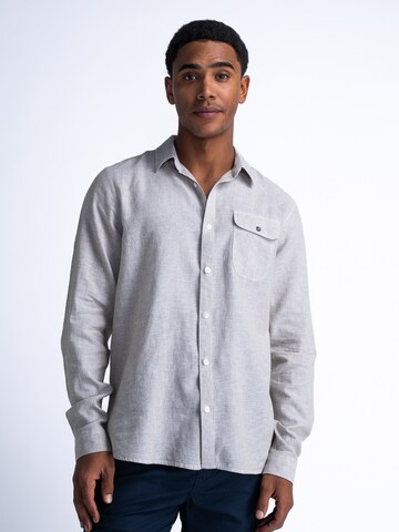 Coupe regular Chemise Petrol Industries en beige : devant